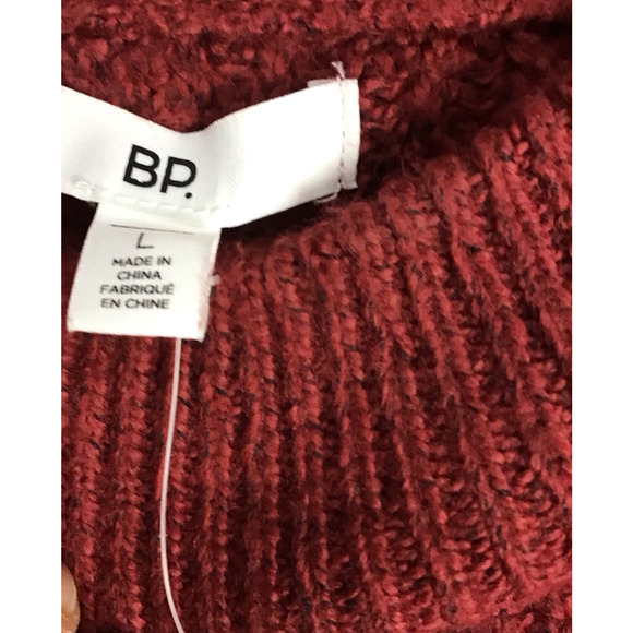 BP Women’s Red Pomegranate Cropped Cable Knit Sweater Balloon Sleeve Size L NWT - Picture 8 of 8